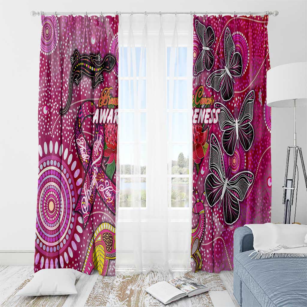 Breast Cancer Awareness Aboriginal Window Curtain Australian Pink Out