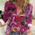 Breast Cancer Awareness Aboriginal Women Casual Shirt Australian Pink Out