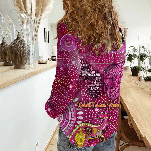 Breast Cancer Awareness Aboriginal Women Casual Shirt Australian Pink Out