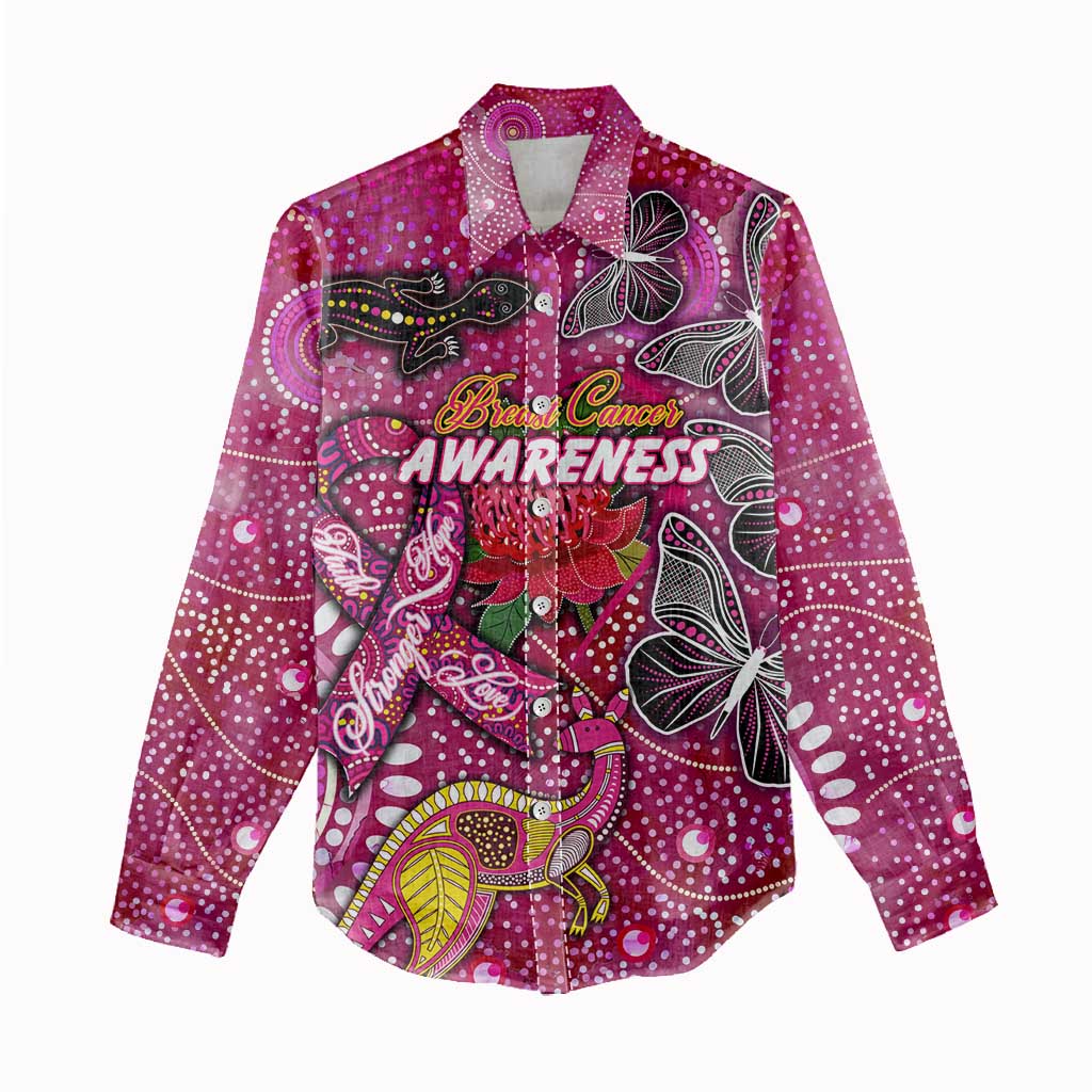 Breast Cancer Awareness Aboriginal Women Casual Shirt Australian Pink Out