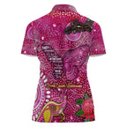 Breast Cancer Awareness Aboriginal Women Polo Shirt Australian Pink Out