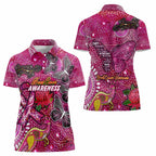 Breast Cancer Awareness Aboriginal Women Polo Shirt Australian Pink Out