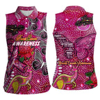 Breast Cancer Awareness Aboriginal Women Sleeveless Polo Shirt Australian Pink Out