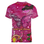 Breast Cancer Awareness Aboriginal Women V-Neck T-Shirt Australian Pink Out