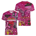 Breast Cancer Awareness Aboriginal Women V-Neck T-Shirt Australian Pink Out