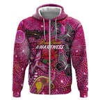 Breast Cancer Awareness Aboriginal Zip Hoodie Australian Pink Out