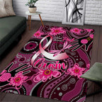 Breast Cancer Australian Aboriginal Area Rug I Wear Pink Because I Love My Cousin