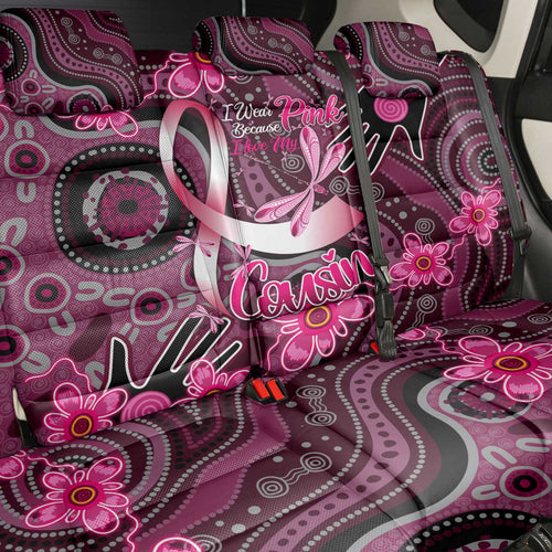 Breast Cancer Australian Aboriginal Back Car Seat Cover I Wear Pink Because I Love My Cousin