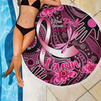Breast Cancer Australian Aboriginal Beach Blanket I Wear Pink Because I Love My Cousin
