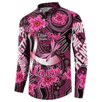 Breast Cancer Australian Aboriginal Button Sweatshirt I Wear Pink Because I Love My Cousin