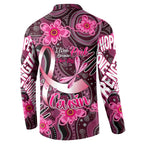 Breast Cancer Australian Aboriginal Button Sweatshirt I Wear Pink Because I Love My Cousin