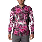 Breast Cancer Australian Aboriginal Button Sweatshirt I Wear Pink Because I Love My Cousin