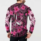 Breast Cancer Australian Aboriginal Button Sweatshirt I Wear Pink Because I Love My Cousin