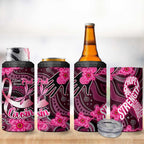 Breast Cancer Australian Aboriginal 4 in 1 Can Cooler Tumbler I Wear Pink Because I Love My Cousin