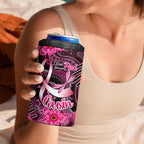 Breast Cancer Australian Aboriginal 4 in 1 Can Cooler Tumbler I Wear Pink Because I Love My Cousin