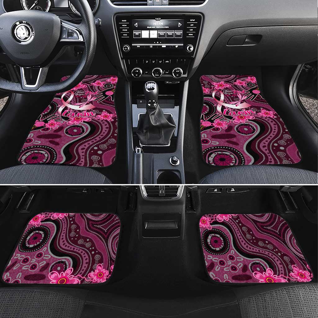 Breast Cancer Australian Aboriginal Car Mats I Wear Pink Because I Love My Cousin