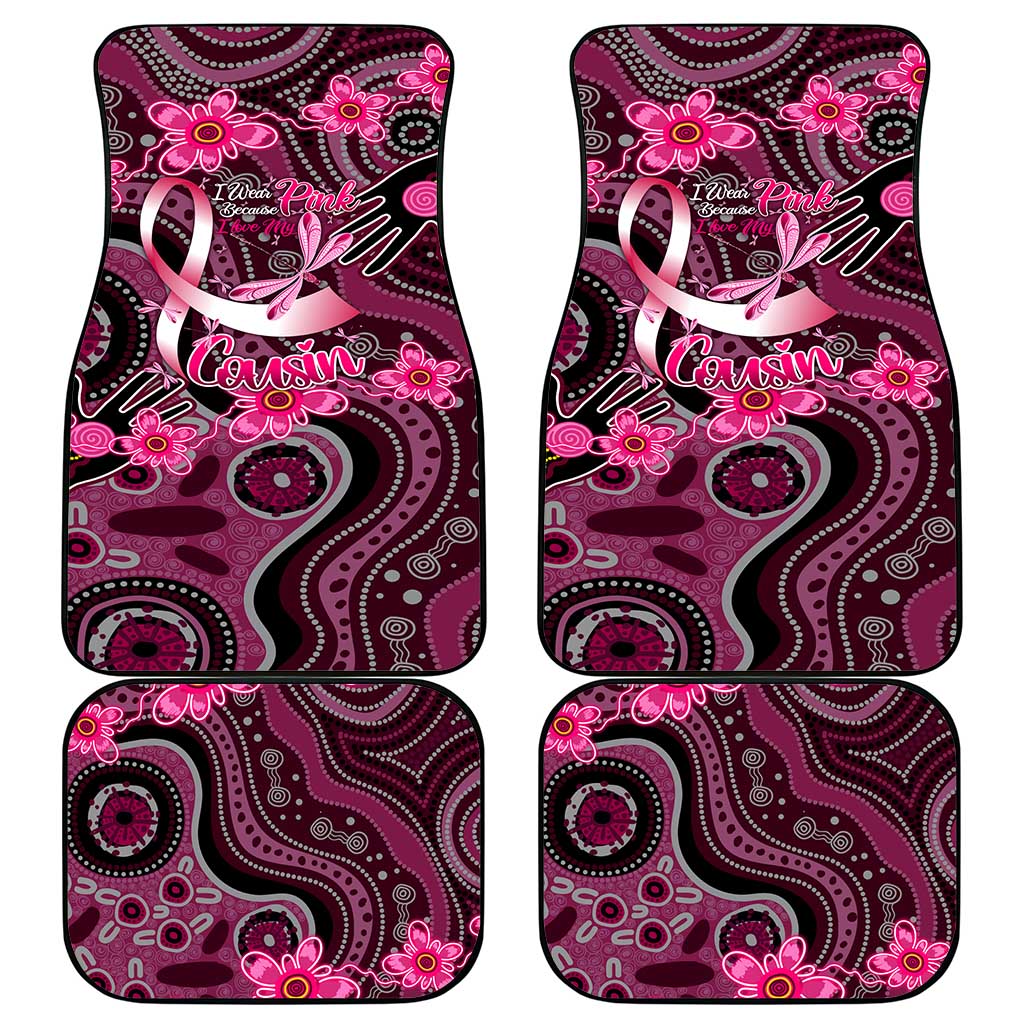Breast Cancer Australian Aboriginal Car Mats I Wear Pink Because I Love My Cousin