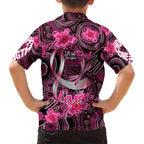 Breast Cancer Australian Aboriginal Family Matching Long Sleeve Bodycon Dress and Hawaiian Shirt I Wear Pink Because I Love My Cousin