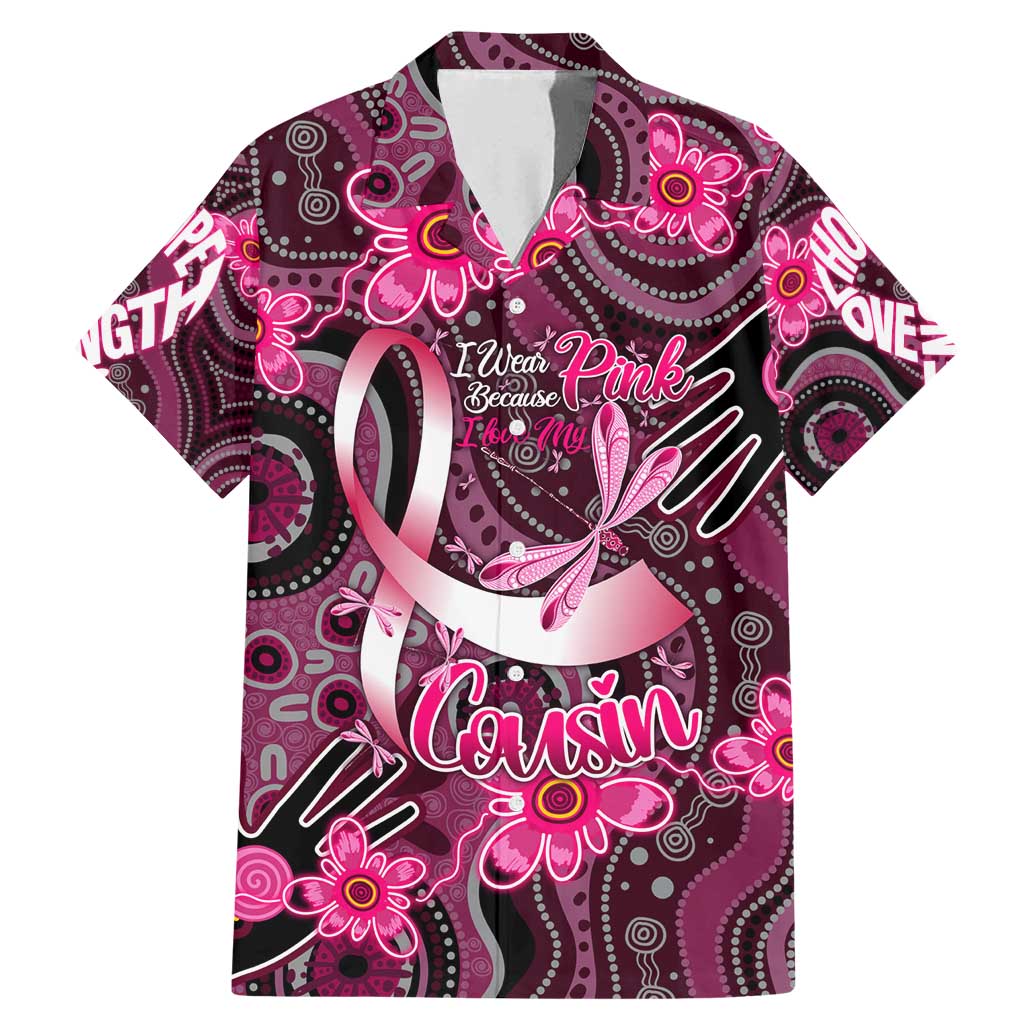 Breast Cancer Australian Aboriginal Family Matching Mermaid Dress and Hawaiian Shirt I Wear Pink Because I Love My Cousin