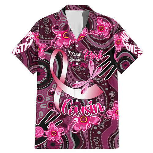 Breast Cancer Australian Aboriginal Family Matching Mermaid Dress and Hawaiian Shirt I Wear Pink Because I Love My Cousin