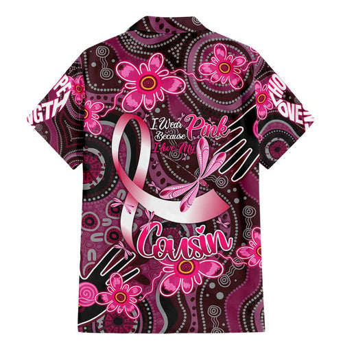 Breast Cancer Australian Aboriginal Family Matching Mermaid Dress and Hawaiian Shirt I Wear Pink Because I Love My Cousin