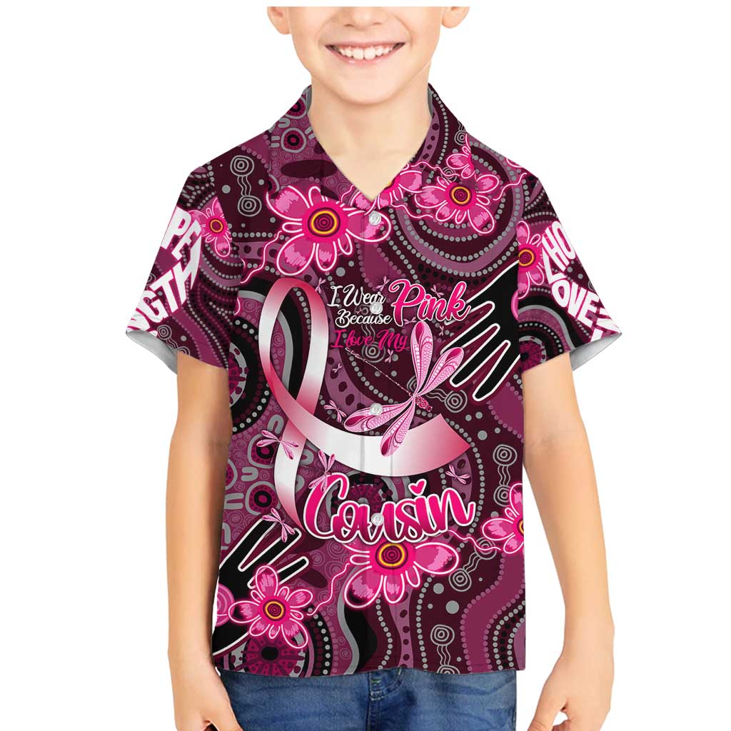 Breast Cancer Australian Aboriginal Family Matching Mermaid Dress and Hawaiian Shirt I Wear Pink Because I Love My Cousin