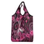 Breast Cancer Australian Aboriginal Grocery Bag I Wear Pink Because I Love My Cousin