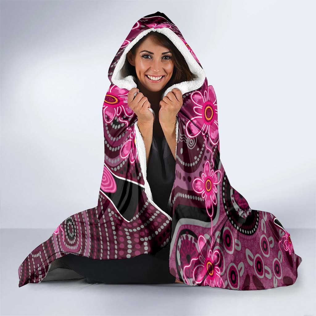 Breast Cancer Australian Aboriginal Hooded Blanket I Wear Pink Because I Love My Cousin