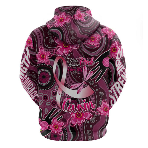 Breast Cancer Australian Aboriginal Hoodie I Wear Pink Because I Love My Cousin