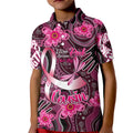 Breast Cancer Australian Aboriginal Kid Polo Shirt I Wear Pink Because I Love My Cousin