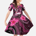 Breast Cancer Australian Aboriginal Kid Short Sleeve Dress I Wear Pink Because I Love My Cousin
