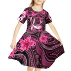 Breast Cancer Australian Aboriginal Kid Short Sleeve Dress I Wear Pink Because I Love My Cousin