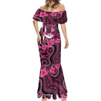 Breast Cancer Australian Aboriginal Mermaid Dress I Wear Pink Because I Love My Cousin