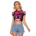 Breast Cancer Australian Aboriginal Raglan Cropped T Shirt I Wear Pink Because I Love My Cousin