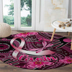 Breast Cancer Australian Aboriginal Round Carpet I Wear Pink Because I Love My Cousin
