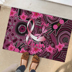Breast Cancer Australian Aboriginal Rubber Doormat I Wear Pink Because I Love My Cousin