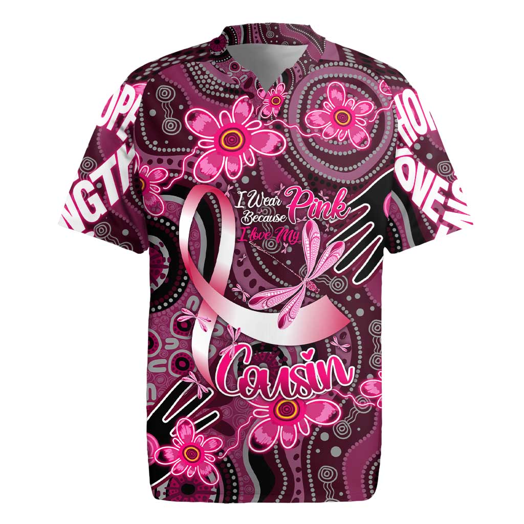 Breast Cancer Australian Aboriginal Rugby Jersey I Wear Pink Because I Love My Cousin