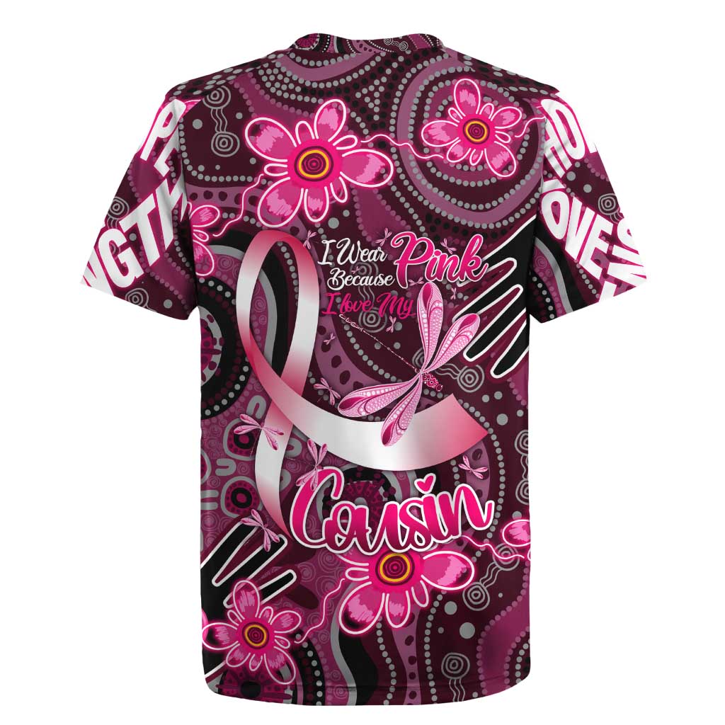 Breast Cancer Australian Aboriginal Rugby Jersey I Wear Pink Because I Love My Cousin