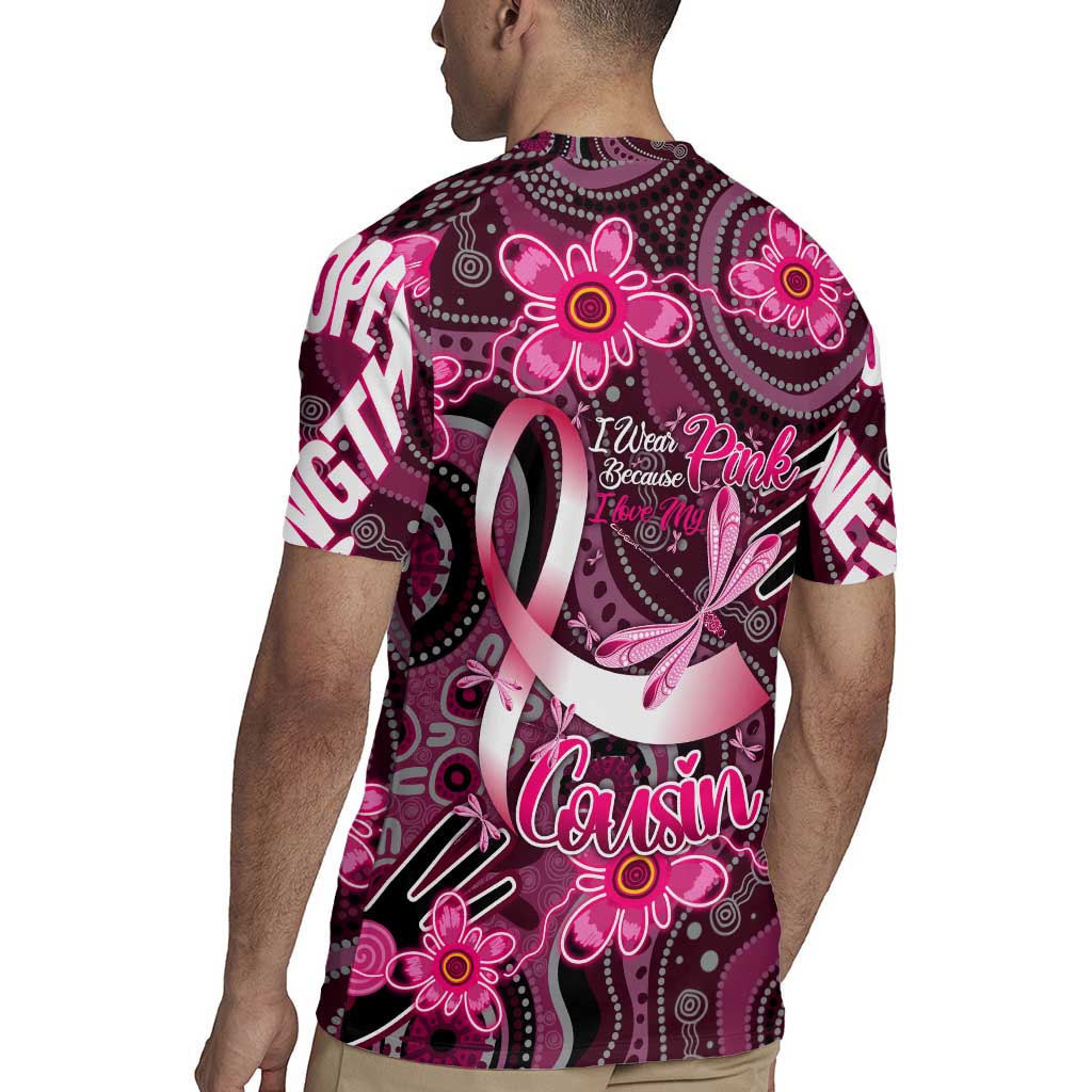 Breast Cancer Australian Aboriginal Rugby Jersey I Wear Pink Because I Love My Cousin