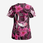 Breast Cancer Australian Aboriginal Scrub Top I Wear Pink Because I Love My Cousin - Aussie Hoodie