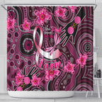 Breast Cancer Australian Aboriginal Shower Curtain I Wear Pink Because I Love My Cousin