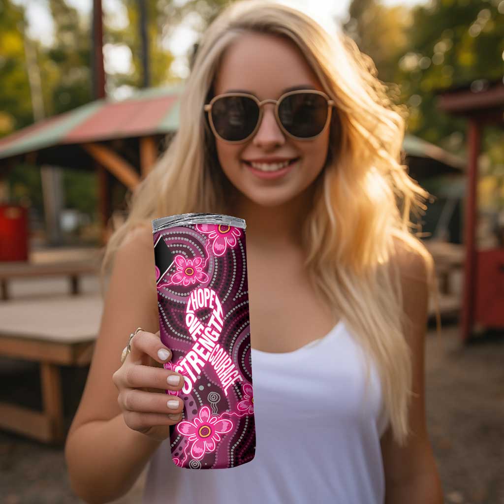 Breast Cancer Australian Aboriginal Skinny Tumbler I Wear Pink Because I Love My Cousin