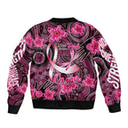 Breast Cancer Australian Aboriginal Sleeve Zip Bomber Jacket I Wear Pink Because I Love My Cousin