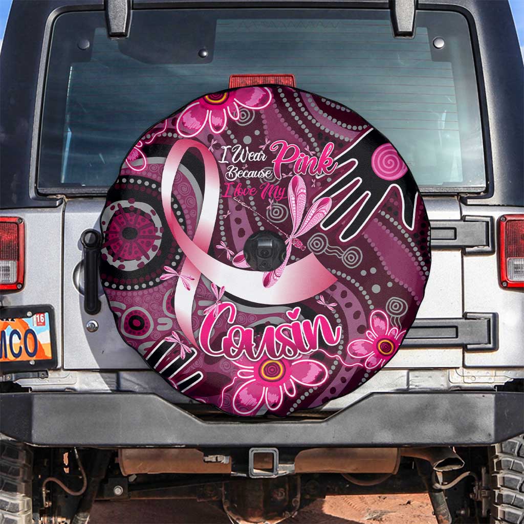Breast Cancer Australian Aboriginal Spare Tire Cover I Wear Pink Because I Love My Cousin