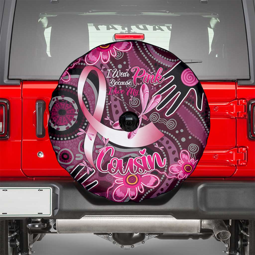 Breast Cancer Australian Aboriginal Spare Tire Cover I Wear Pink Because I Love My Cousin