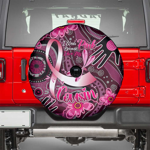 Breast Cancer Australian Aboriginal Spare Tire Cover I Wear Pink Because I Love My Cousin