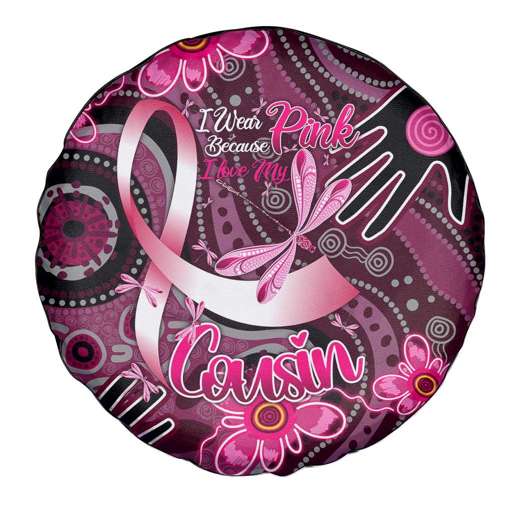 Breast Cancer Australian Aboriginal Spare Tire Cover I Wear Pink Because I Love My Cousin