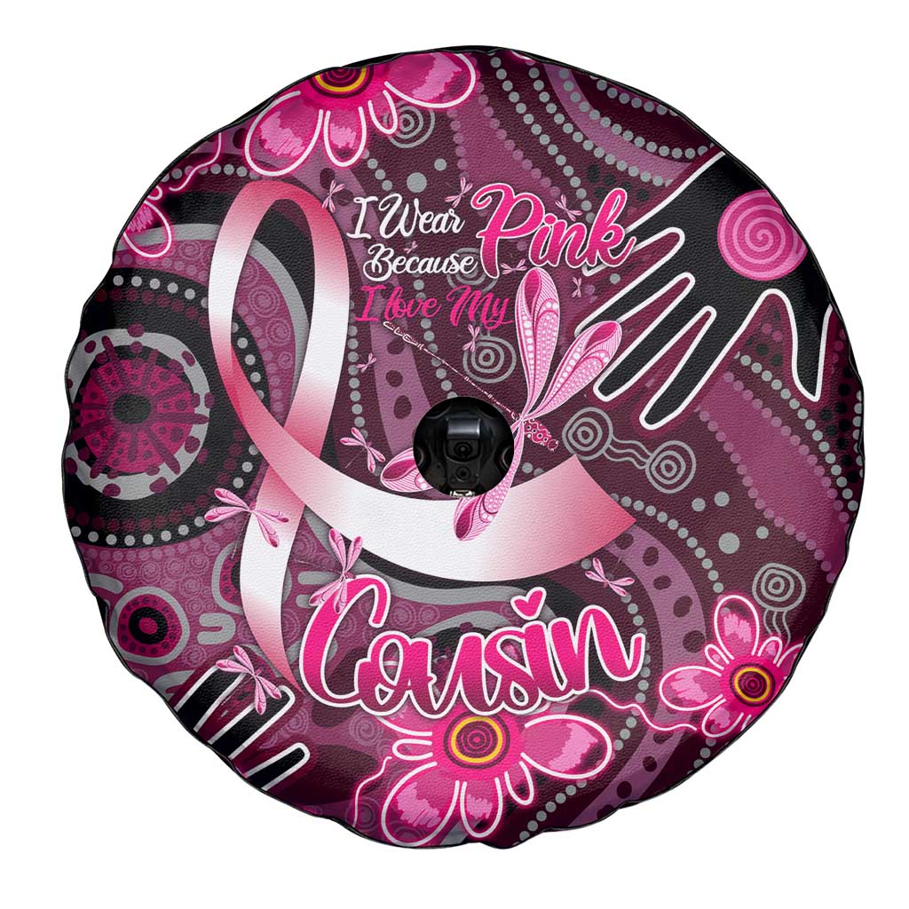 Breast Cancer Australian Aboriginal Spare Tire Cover I Wear Pink Because I Love My Cousin