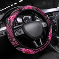 Breast Cancer Australian Aboriginal Steering Wheel Cover I Wear Pink Because I Love My Cousin