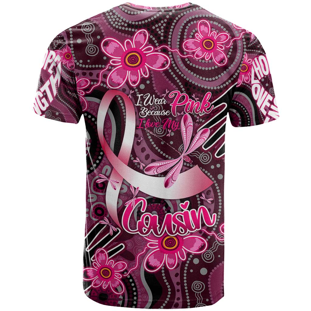 Breast Cancer Australian Aboriginal T Shirt I Wear Pink Because I Love My Cousin